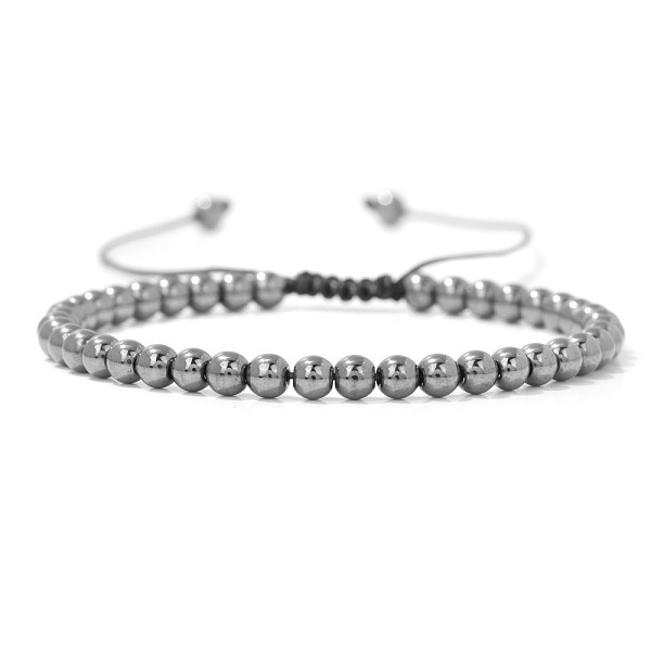 Bracciale regolabile da donna con perline di ematite