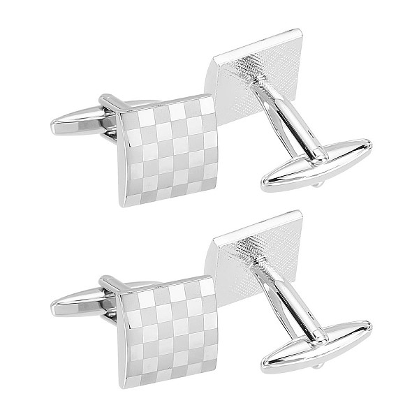 

PandaHall CHGCRAFT 2 Pairs Brass Cufflinks, Cufflink Finding Cabochon Settings for Apparel Accessories, Square, Platinum, 31mm Brass Square
