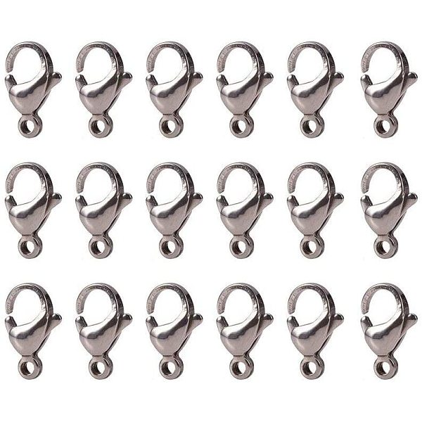 

PandaHall 100 Pcs 304 Stainless Steel Lobster Claw Clasps Cord End 13x8mm for Jewelry Making 304 Stainless Steel Others