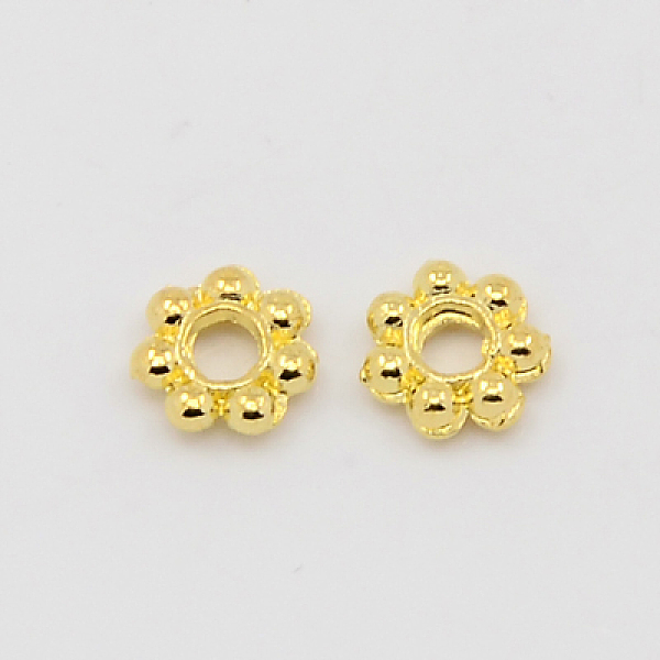 

PandaHall Tibetan Style Daisy Spacer Beads, Flower, Golden, 5x1.5mm, Hole: 2mm Alloy Flower