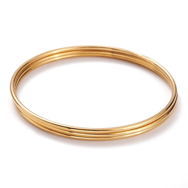

PandaHall 3Pcs Women's Simple Fashion Vacuum Plating 304 Stainless Steel Stackable Buddhist Bangles, Golden, Inner Diameter: 2-5/8 inch...