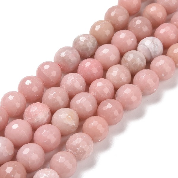 

PandaHall Natural Pink Opal Beads Strands, Faceted(128 Facets), Round, 10mm, Hole: 1.2mm, about 38pcs/strand, 14.96''(38cm) Pink Opal Round