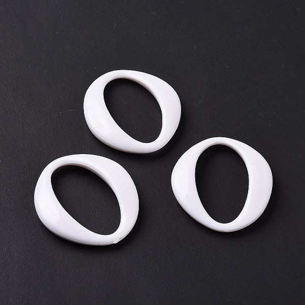 

PandaHall Opaque Acrylic Linking Rings, Irregular Oval, White, 40x35x6.5mm, Inner Diameter: 33.5x18mm, about 178pcs/500g Acrylic Oval White