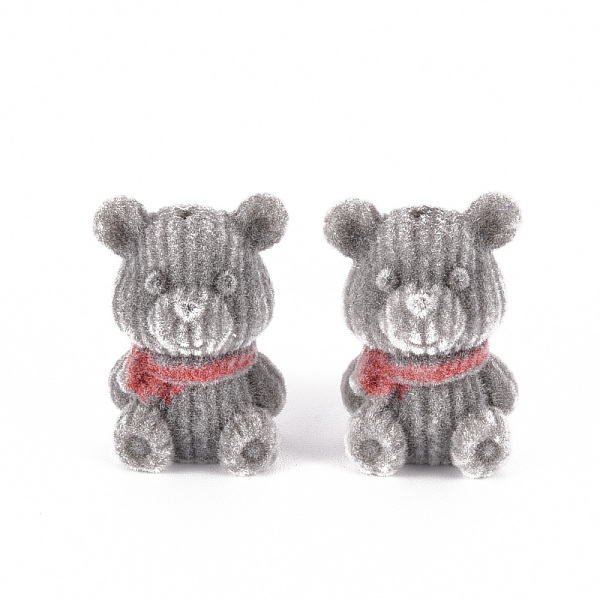 

PandaHall Flocky Plastic Beads, Half Drilled Beads, Bear, Light Grey, 22.5x16.5x16.5mm, Hole: 1.4mm Plastic Bear