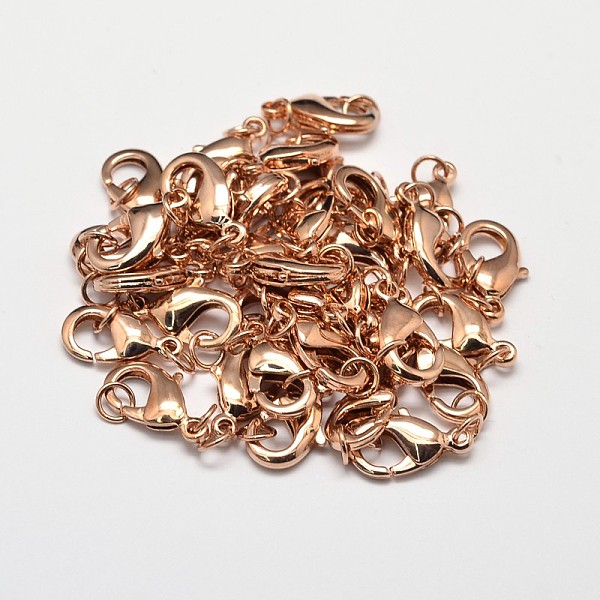 

PandaHall Rack Plating and Vacuum Plating Brass Lobster Claw Clasps for Jewelry Necklace Bracelet Making, with Two Jump Rings, Cadmium Free...