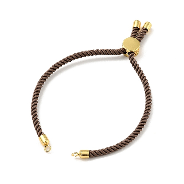 

PandaHall Half Finished Twisted Milan Rope Slider Bracelets, with Rack Plating Brass Cord Ends & Open Loop, Cadmium Free & Lead Free, for..., Brown