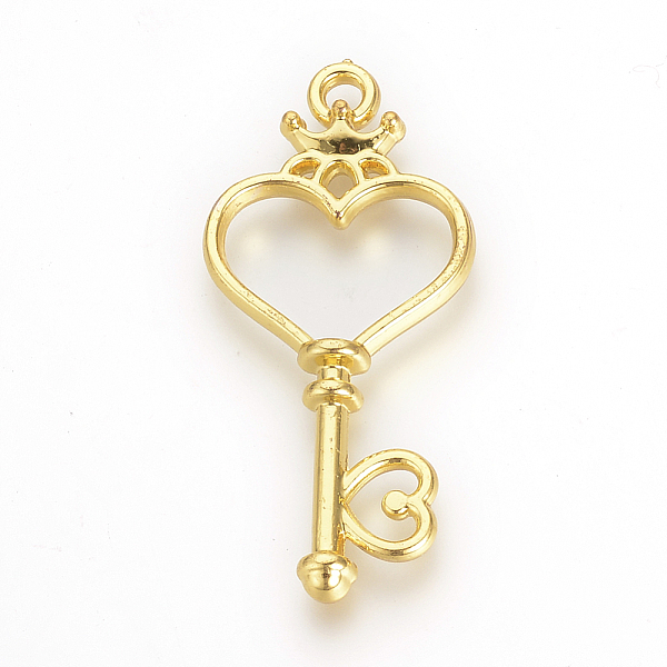

PandaHall Tibetan Style Alloy Open Back Bezel Pendants, For DIY UV Resin, Epoxy Resin, Pressed Flower Jewelry, Heart Skeleton Key, Golden...