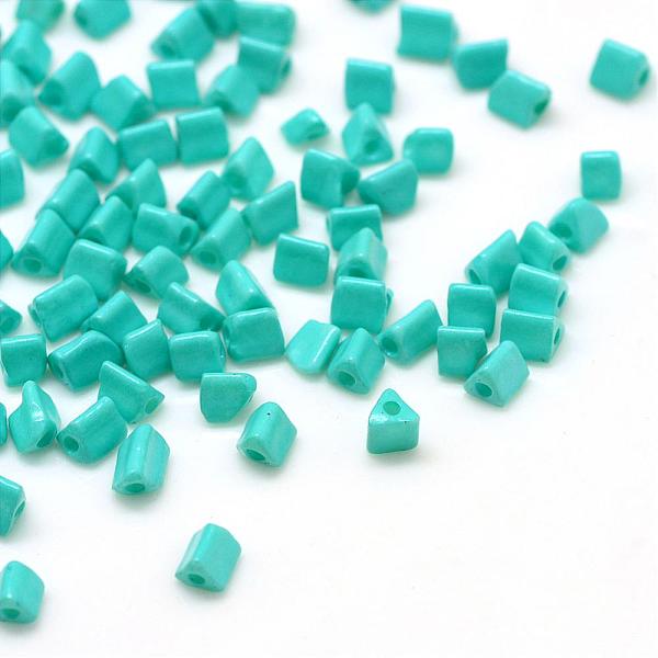 

PandaHall Opaque Glass Seed Beads, Triangle, Medium Turquoise, 1~3x2.5x2mm, Hole: 0.5mm, about 30000pcs/bag, 440~450g/bag Glass Triangle..., Cyan