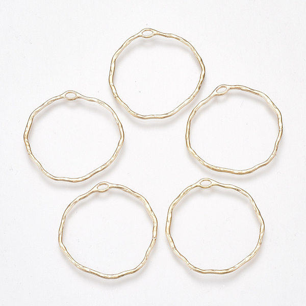 

PandaHall Alloy Pendants, Ring, Light Gold, 35~36x34~35x1.5mm, Hole: 3x1.5mm Alloy Ring
