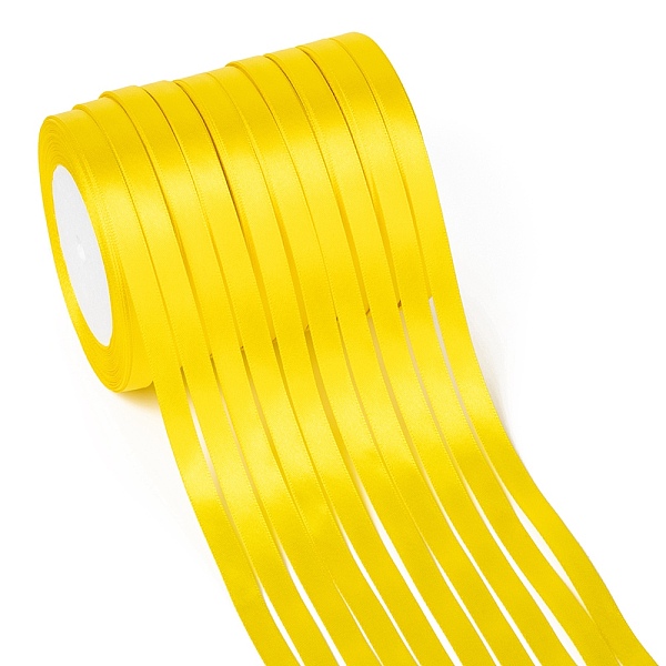 

PandaHall Single Face Satin Ribbon, Polyester Ribbon, Yellow, 3/8 inch(10mm), about 25yards/roll(22.86m/roll), 10rolls/group, 250yards/group...