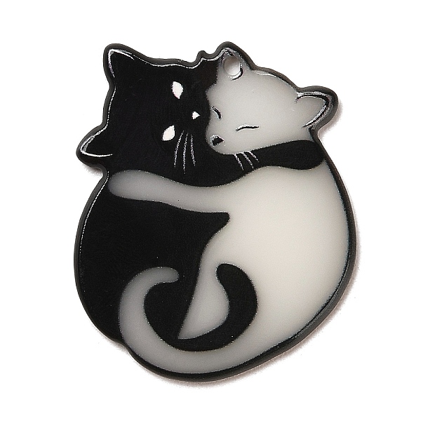 

PandaHall Luminous Opaque Acrylic Pendants, Cat Shape, Black, 38x31x2mm, Hole: 1.8mm Acrylic Cat Shape Black