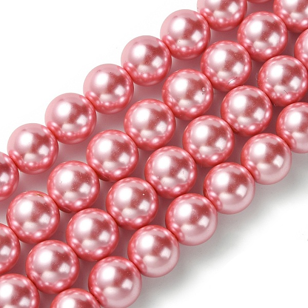 

PandaHall Eco-Friendly Glass Pearl Beads Strands, Grade A, Round, Dyed, Cotton Cord Threaded, Pearl Pink, 12mm, Hole: 1.2~1.5mm, about...