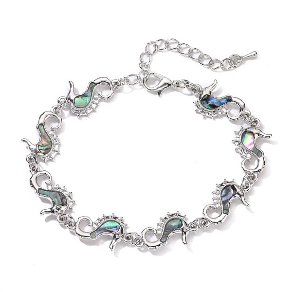 Sea Horse Natural Abalone Shell/Paua Shell Link Bracelets For Women