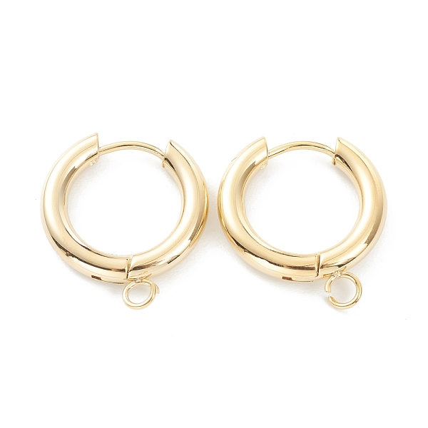 

PandaHall 201 Stainless Steel Huggie Hoop Earring Findings, with Horizontal Loop and 316 Surgical Stainless Steel Pin, Real 24K Gold Plated...