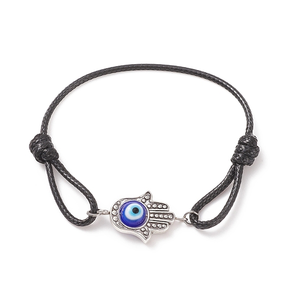 

PandaHall Alloy Hamsa Hand with Evil Eye Link Bracelet, Adjustable Bracelet for Women, Antique Silver, Inner Diameter: 2x2-1/4 inch(5x5.7cm)..., Black