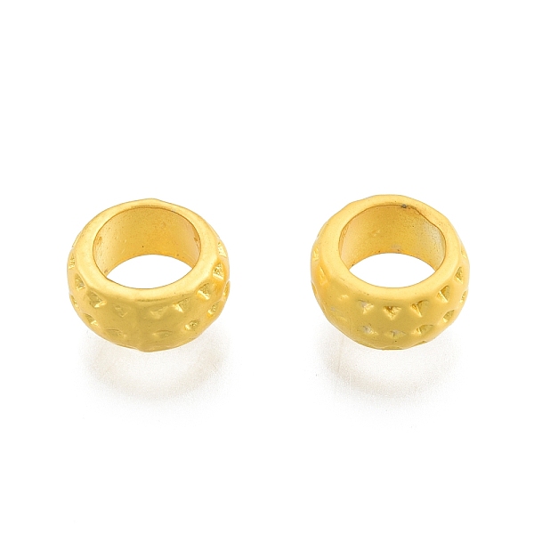 

PandaHall Alloy European Beads, Large Hole Beads, Rondelle, Matte Gold Color, 7.5x3.5mm, Hole: 4.5mm Alloy Rondelle