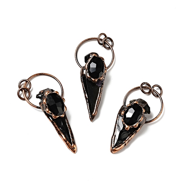 

PandaHall Natural Obsidian Nuggets Big Pendants, Large Hole Pendants, with Red Copper Tone Brass Findings, Cadmium Free & Lead Free, Cone...