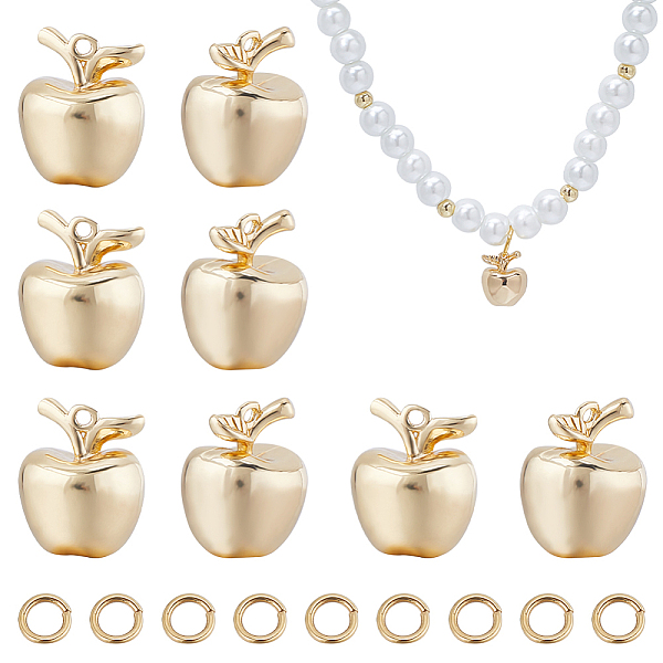 

PandaHall CREATCABIN 14Pcs Brass Apple Charms, Nickel Free, with 14Pcs Open Jump Rings, Real 18K Gold Plated, 10x8x7.5mm, Hole: 0.8mm Brass...