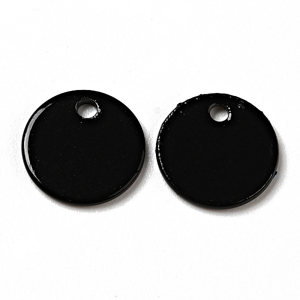 

PandaHall Spray Painted 201 Stainless Steel Charms, Flat Round Charms, Black, 8.5x1mm, Hole: 1mm 201 Stainless Steel Flat Round Black