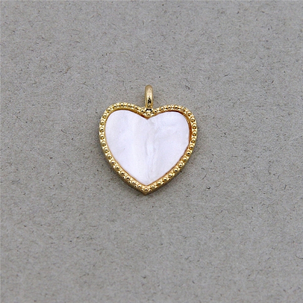 

PandaHall Acrylic Pendants, with Light Gold Plated Alloy Findings, Heart, White, 18x16x2.5mm, Hole: 2mm Alloy+Acrylic Heart White