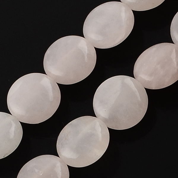

PandaHall Natural Rose Quartz Bead Strands, Flat Round, 14x6mm, Hole: 1mm, about 28pcs/strand, 15.3 inch Rose Quartz Flat Round Red