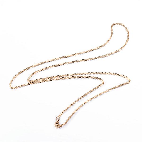 

PandaHall 304 Stainless Steel Cable Chain Necklaces, with Lobster Claw Clasps, Golden, 29.53 inch(75cm), 2.5mm 304 Stainless Steel