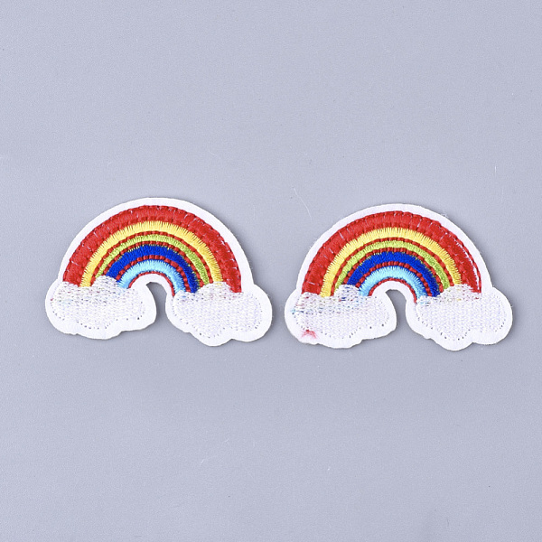 

PandaHall Computerized Embroidery Cloth Iron On Patches, Costume Accessories, Appliques, Rainbow, Colorful, 30x48x1.5mm Cloth Rainbow