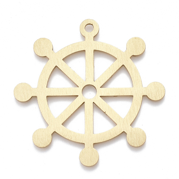 

PandaHall Aluminium Big Pendants, Laser Cut Big Pendants, Helm, Golden, 50x1mm, Hole: 3mm Aluminum Anchor & Helm