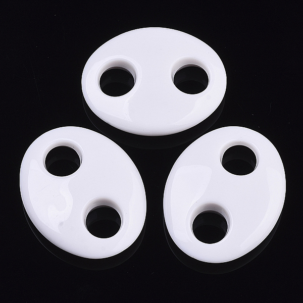 

PandaHall Opaque Acrylic Links connectors, Oval, Creamy White, 38x30x10mm, Hole: 9mm Acrylic Oval
