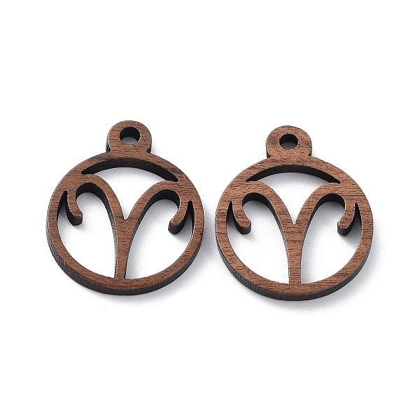 

PandaHall Walnut Wood Laser Cut Pendants, Hollow Constellation Charms, Undyed, Aries, 24x20x2.5mm, Hole: 2.4mm Wood Aries Brown