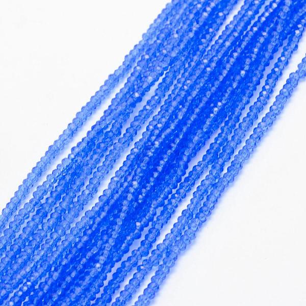 

PandaHall Transparent Glass Beads Strands, Faceted, Rondelle, Royal Blue, 2.5x1.5mm, Hole: 0.5mm, about 197~201pcs/strand, 12.9 inch(33cm)...