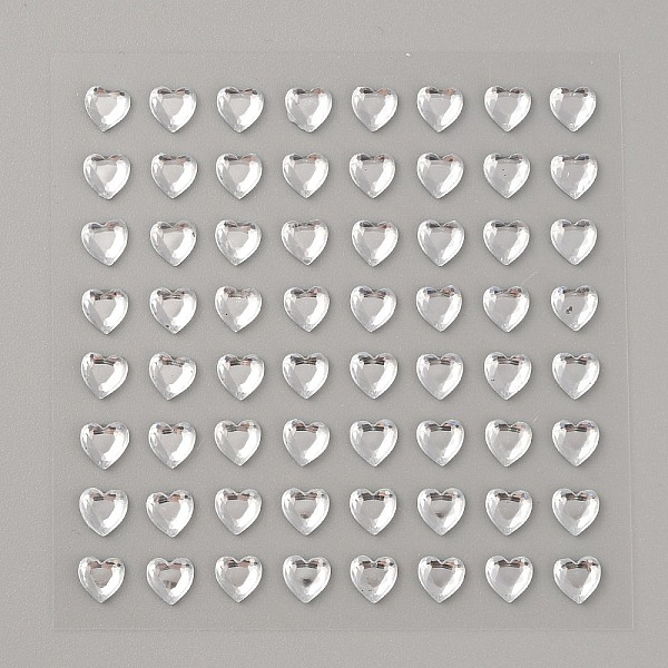 

PandaHall Faceted Heart Transparent Acrylic Rhinestone Stickers, Crystal Gems Stickers for DIY Nail Art, Car, Mobile Phone Decoration, Clear...