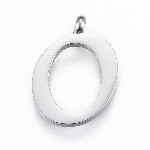 

PandaHall 304 Stainless Steel Pendants, Initial Letter, Letter.O, Stainless Steel Color, 18x13x2mm, Hole: 2mm 304 Stainless Steel Letter O