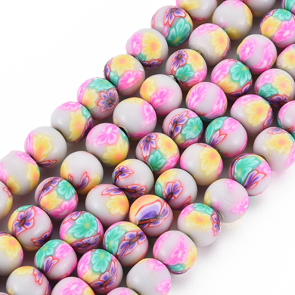 

PandaHall Handmade Polymer Clay Beads Strands, Round, Misty Rose, 8~9x8mm, Hole: 1.8mm, about 40pcs/strand, 12.80 inch~12.99 inch(32.5~33cm)...
