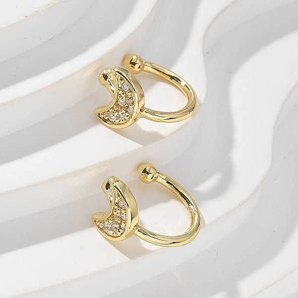 Boucles d'oreilles en laiton plaqué or micro pave zircone cubique