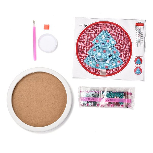 

PandaHall DIY Christmas Theme Diamond Painting Kits For Kids, Christmas Tree Pattern Photo Frame Making, with Resin Rhinestones, Pen, Tray..., Multicolor