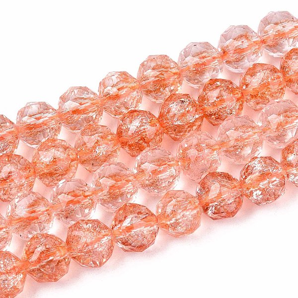 Brins de perles de verre transparentes craquelées