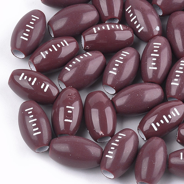 

PandaHall Craft Style Acrylic Beads, Oval, Dark Red, 15x9mm, Hole: 3.5mm, about 750pcs/500g Acrylic Oval Red
