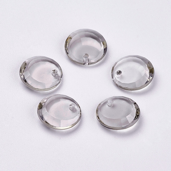 

PandaHall Transparent Acrylic Charms, Faceted, Flat Round, Light Grey, 17x5mm, Hole: 1mm Acrylic Flat Round Gray