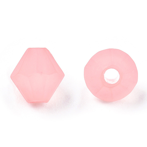 

PandaHall Frosted Acrylic Beads, Faceted, Cone, Pink, 6x5.5mm, Hole: 1.5mm, about 6770pcs/500g Acrylic Cone Pink