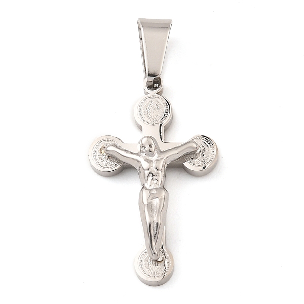 

PandaHall 304 Stainless Steel Pendant, Crucifix Cross Charm, Stainless Steel Color, 25x15x5mm, Hole: 7.5x4mm 304 Stainless Steel Cross