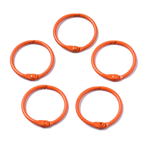 

PandaHall Spray Painted Iron Split Key Rings, Ring, Dark Orange, 30x4mm Iron Ring