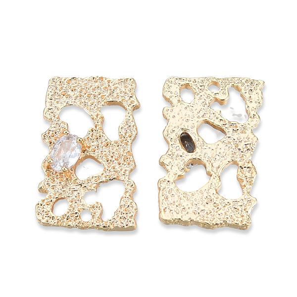 

PandaHall Brass Pave Clear Cubic Zirconia Pendants, Cadmium Free & Nickel Free & Lead Free, Textured, Rectangle, Real 18K Gold Plated...