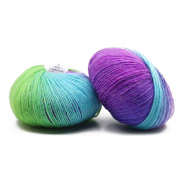 

PandaHall Rainbow Single-strand Dyed Thread Gradient Color Pure Wool Thread, Soft and Warm, for Hand-woven Shawl Scarf Hat, Colorful, about...
