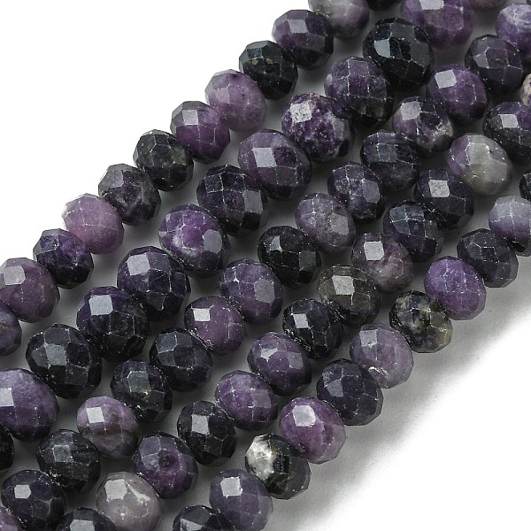 

PandaHall Natural Sugilite Beads Strands, Faceted, Rondelle, 5~5.5x3.5~4.5mm, Hole: 0.8mm, about 107pcs/strand, 15.59''(39.6cm) Sugilite...