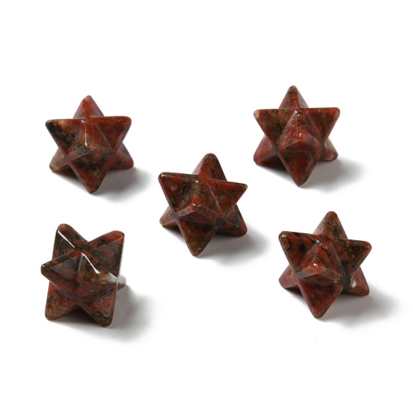 

PandaHall Natural Sesame Jasper Beads, No Hole/Undrilled, Merkaba Star, 12.5~13x12.5~13x12.5~13mm Sesame Jasper Star