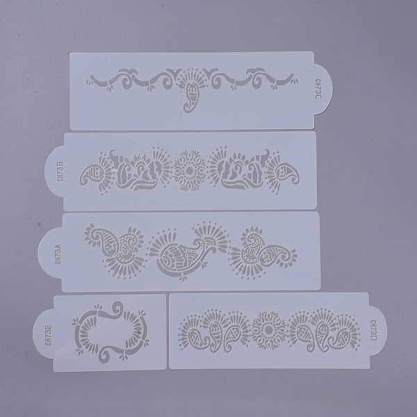 

PandaHall Eco-Friendly Plastic Templates Spray Cake Molds, Surface Cake Decorating Stencil Molds, Flower, White...