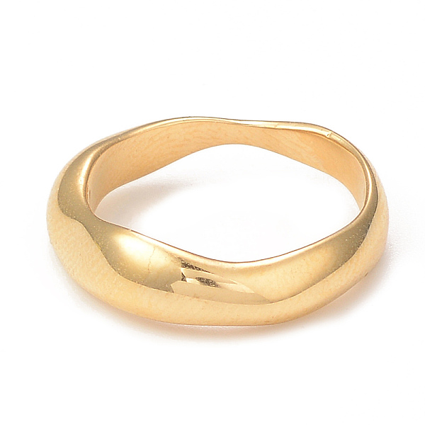 Ионное покрытие (ip) 304 волнистое кольцо из нержавеющей стали для женщин
