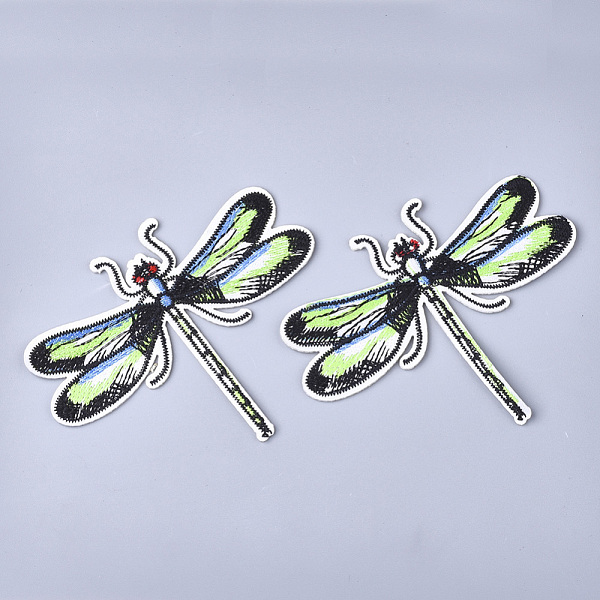 

PandaHall Computerized Embroidery Cloth Iron On Patches, Costume Accessories, Appliques, Dragonfly, Black, 79x98x1mm Cloth Dragonfly Black