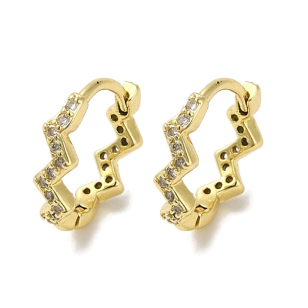 

PandaHall Rack Plating Brass Micro Pave Clear Cubic Zirconia Huggie Hoop Earrings for Women, Real 18K Gold Plated, 14.5x3.5mm Cubic Zirconia...